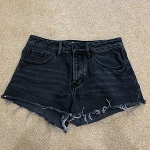 PacSun mid rise black jean short shorts